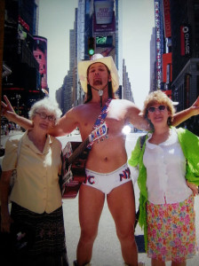 Mom, Naked Cowboy, and me. June 2004 NakedCowboySMALL